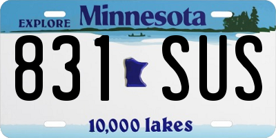 MN license plate 831SUS