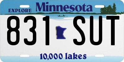 MN license plate 831SUT