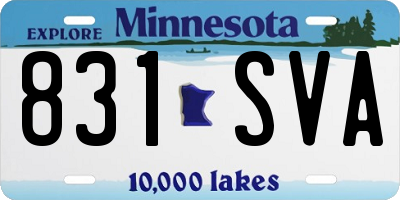 MN license plate 831SVA