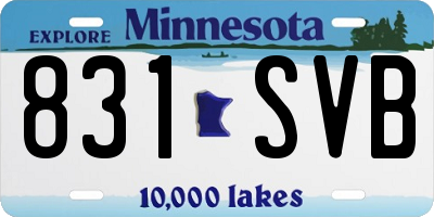 MN license plate 831SVB