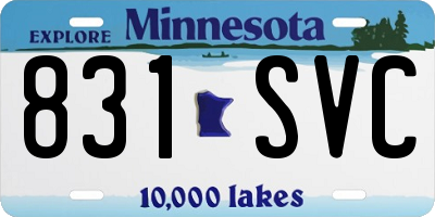 MN license plate 831SVC