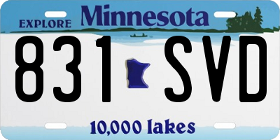 MN license plate 831SVD