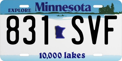 MN license plate 831SVF