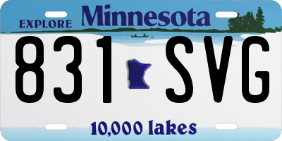 MN license plate 831SVG