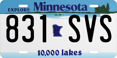 MN license plate 831SVS