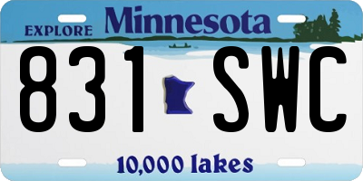 MN license plate 831SWC