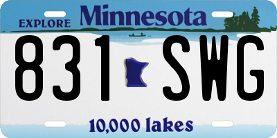 MN license plate 831SWG