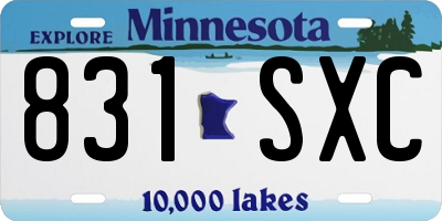 MN license plate 831SXC