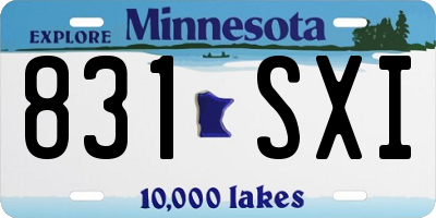 MN license plate 831SXI