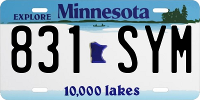 MN license plate 831SYM
