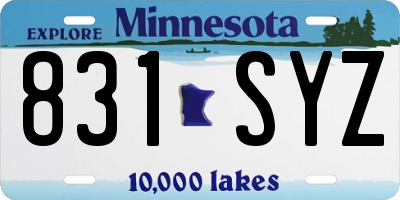 MN license plate 831SYZ