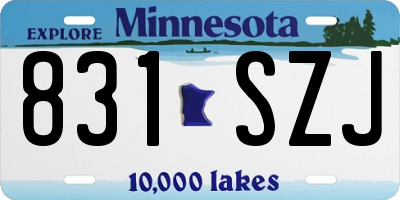 MN license plate 831SZJ