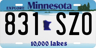 MN license plate 831SZO