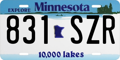 MN license plate 831SZR