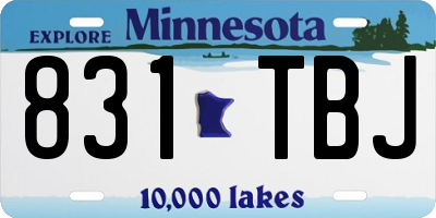 MN license plate 831TBJ