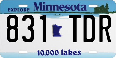 MN license plate 831TDR