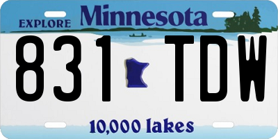 MN license plate 831TDW