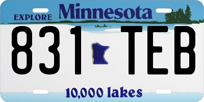 MN license plate 831TEB