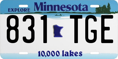 MN license plate 831TGE