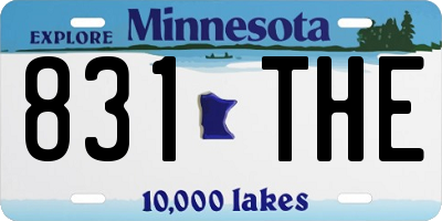 MN license plate 831THE