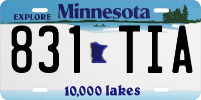 MN license plate 831TIA