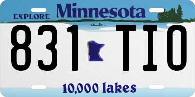 MN license plate 831TIO