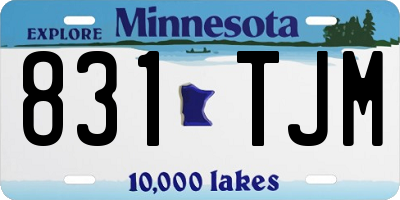 MN license plate 831TJM