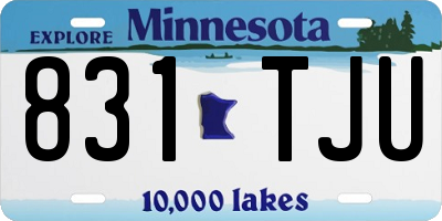 MN license plate 831TJU
