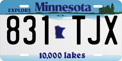 MN license plate 831TJX