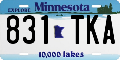 MN license plate 831TKA