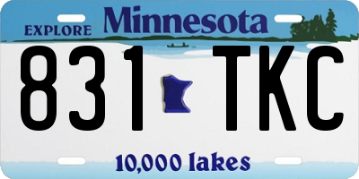 MN license plate 831TKC