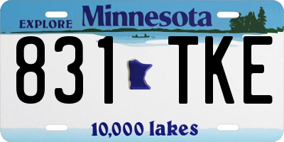 MN license plate 831TKE