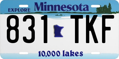 MN license plate 831TKF