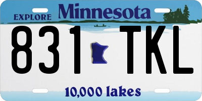 MN license plate 831TKL