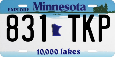 MN license plate 831TKP