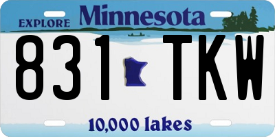 MN license plate 831TKW