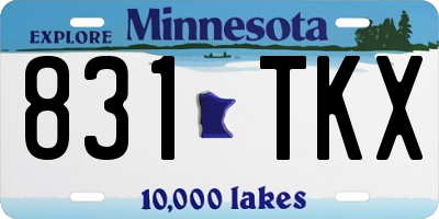MN license plate 831TKX