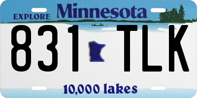 MN license plate 831TLK