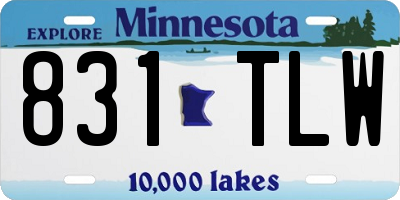 MN license plate 831TLW