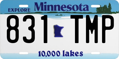 MN license plate 831TMP