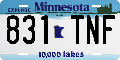 MN license plate 831TNF
