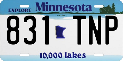 MN license plate 831TNP