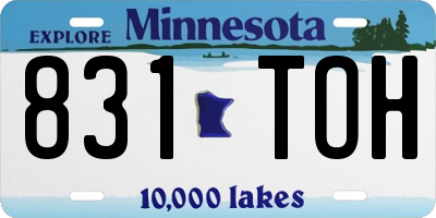 MN license plate 831TOH