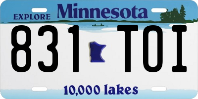 MN license plate 831TOI