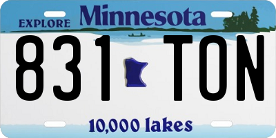 MN license plate 831TON