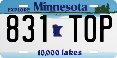 MN license plate 831TOP