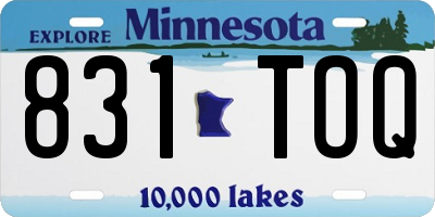 MN license plate 831TOQ