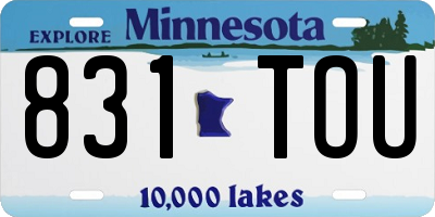 MN license plate 831TOU