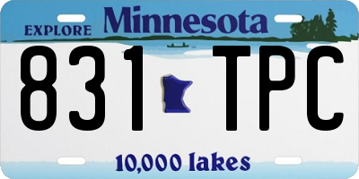 MN license plate 831TPC