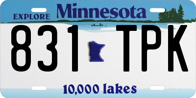MN license plate 831TPK